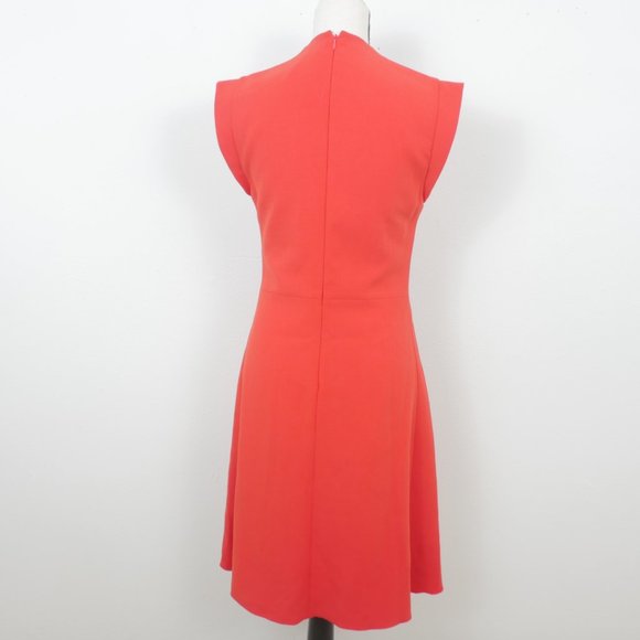 No 21 Red Short Sleeve Pin Tucked Pleated Front Vintage Mid Length Dress - Picture 12 of 13